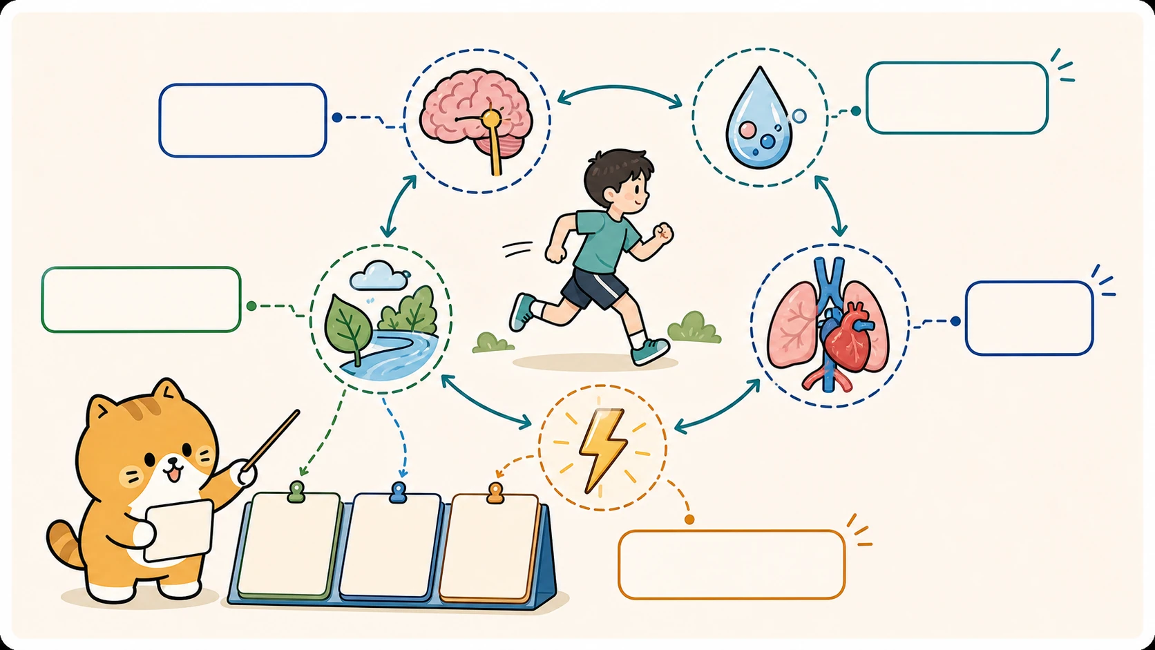 生命健康综合知识点教学插画